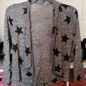 Gently Used Grey Cardigan with Black Stars